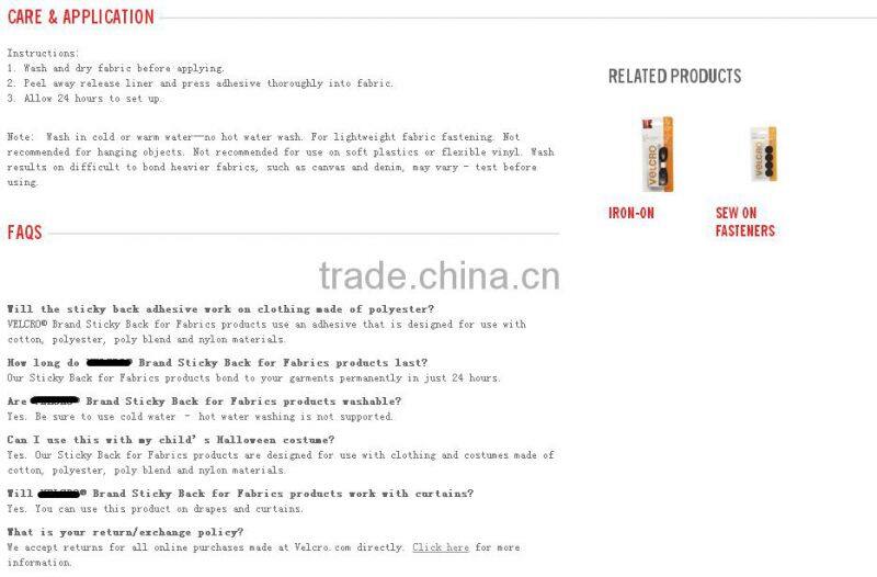 sticky back for fabrics use for personalizing fabrics with embellishments