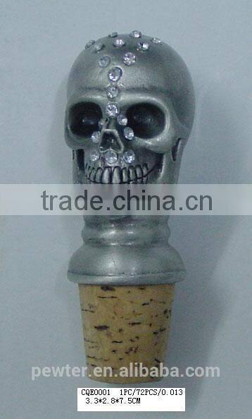 Metal skull bottle stopper