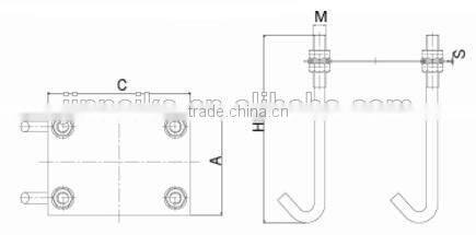steel plate with 4 hooks for carriage bottom plates