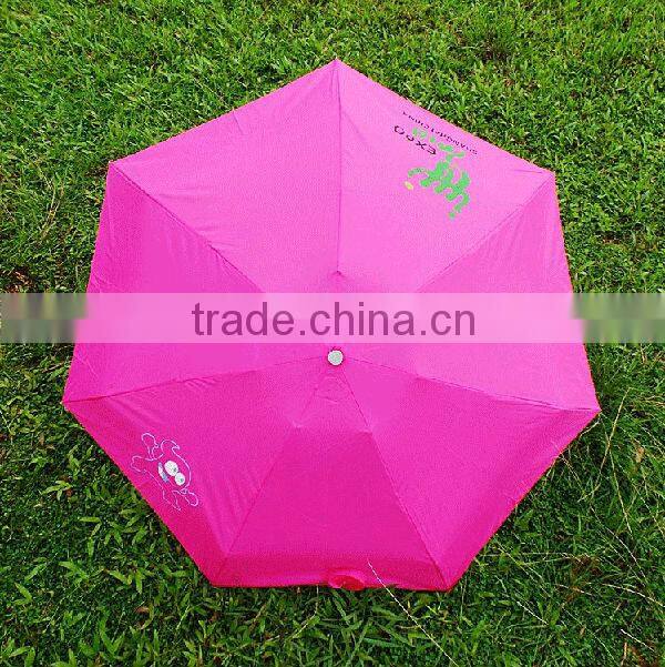 cheap manual open advertising 3 fold umbrella