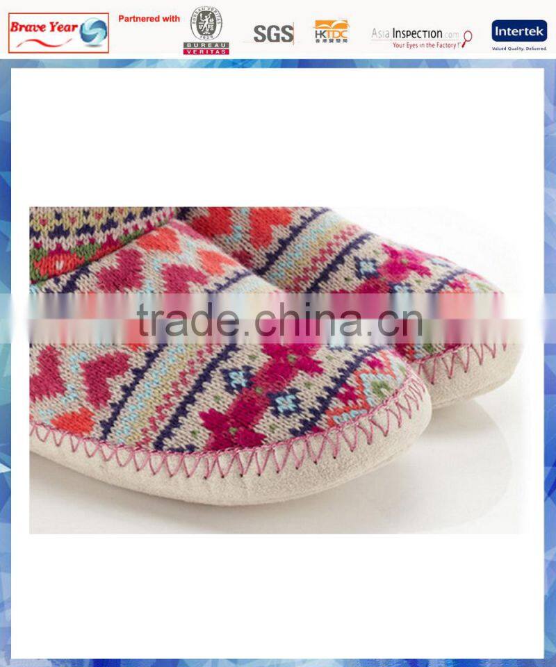 bright heart Fair Isle knit ladies ankle boot/indoor boot/slipper boot