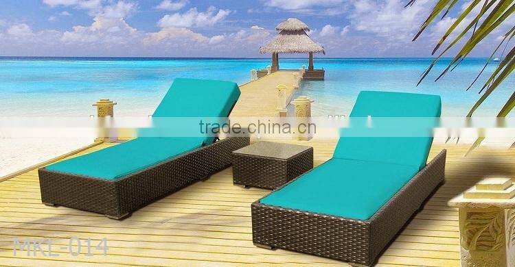 Poly Rattan Outdoor Sunbed - Big Sale for Pool Sun Lounger (1.2mm thickness Alu Frame, Power Coated Woven by Rattan, Wicker)