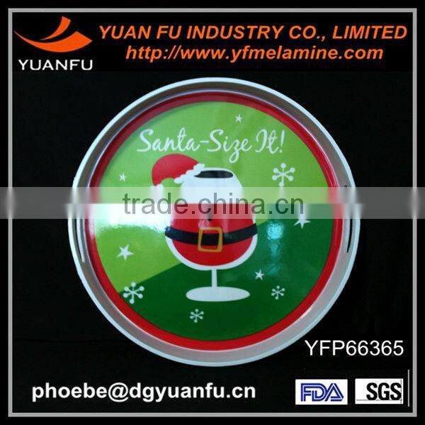 Round plastic melamine serving trays