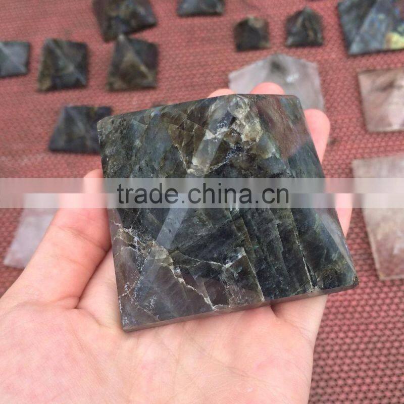 Natural High Quality Labradorite Stone Pyramid Decor
