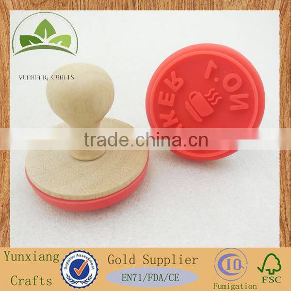round wood stamp with silicone