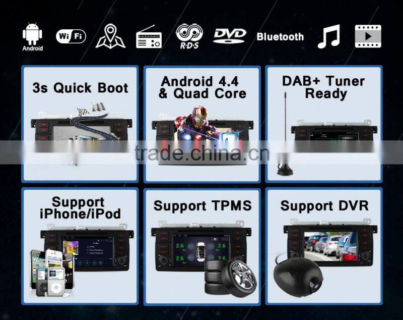 top Ownice C300 car audio for BMW E46 M3 ZT Built in DVD Canbus support rear front camera tmps