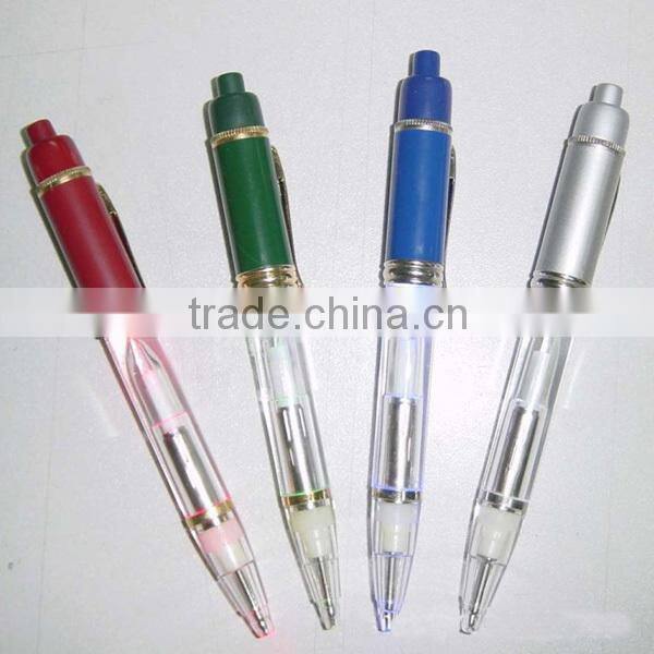 Novelty Hot LED light pen, Flash lighting plastic ball pen