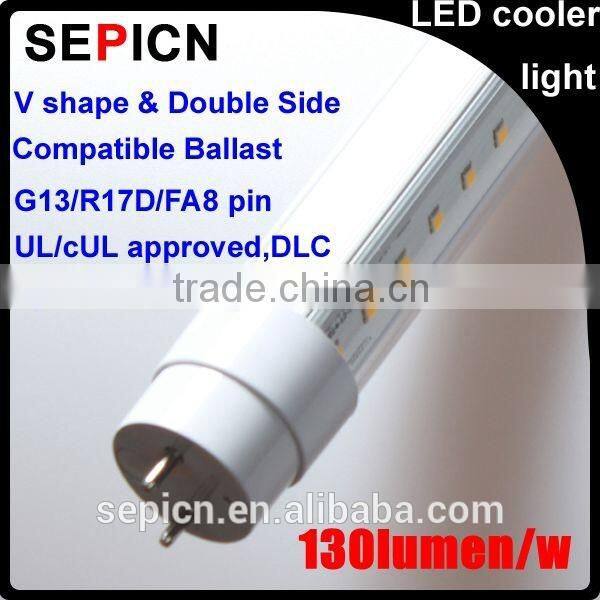 2016 tube led circular fluorescent tube freezer light double side led cooler light