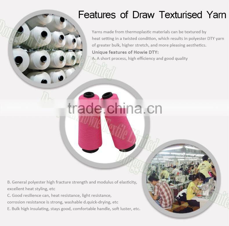 DRAW TEXTURED YARN 100% POLYESTER DTY YARN 150d