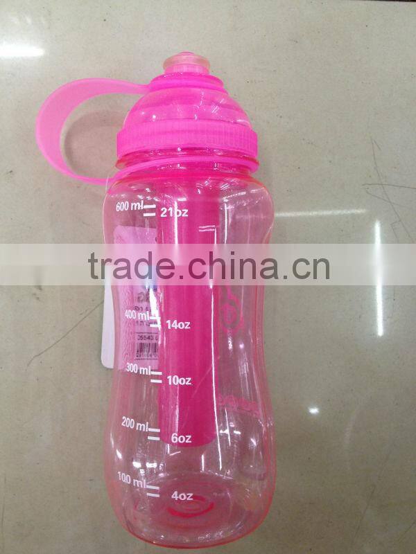 Insulated plastic ice cup with curve straw, drinking juice ice cup