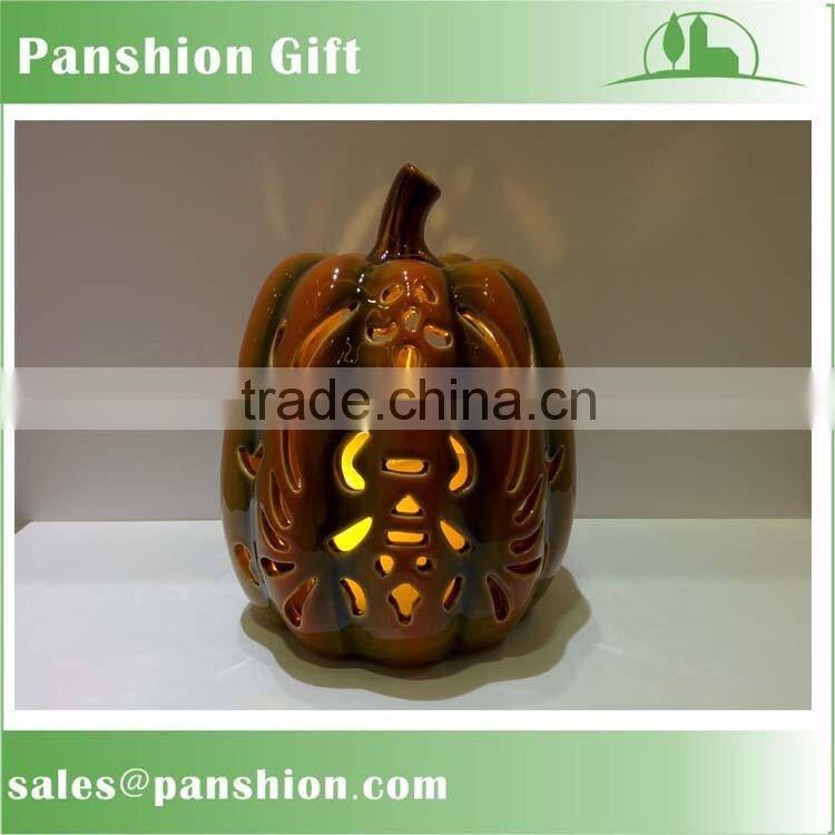 Festal decorative ceramic thanksgiving pumpkin