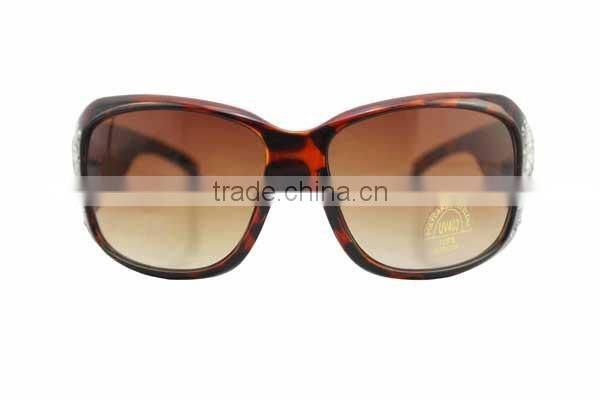 Leopard Print Rhinestone Cross Western Style Sunglasses 100% UV 400 With Box