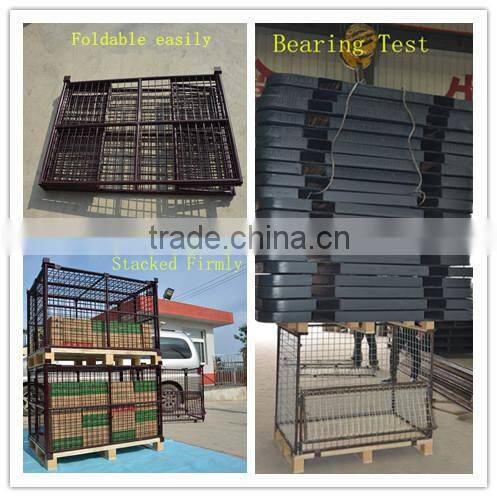 Alibaba express Spot welding spiral hinge foldable Can the foot high pile steel storage containers