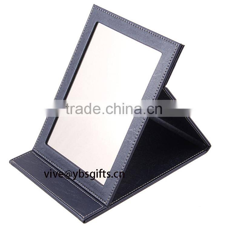 Black portable makeup mirror