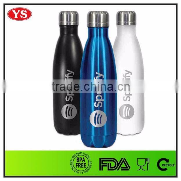 500ml food grade double wall stainless steel vacuum water bottle
