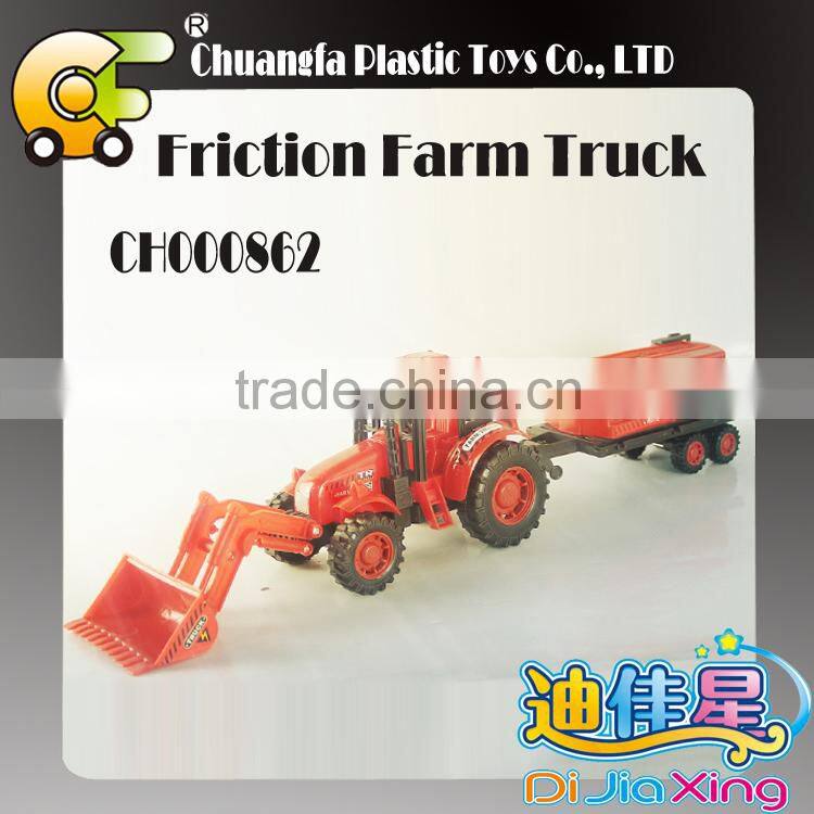 2015 good quality plastic friction farm tractor toys for kid