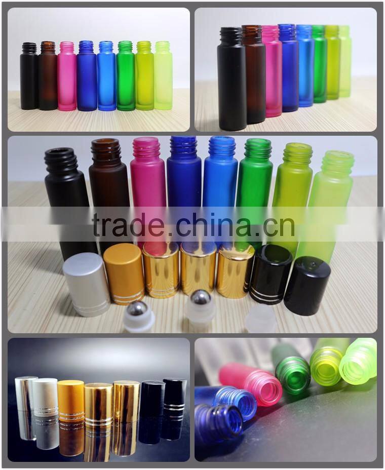 glass roll on bottles with 1/3 oz roll-on perfume bottle frosted glass