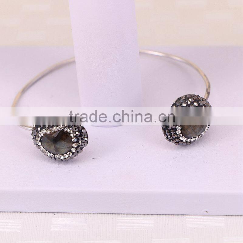 Natural Labradorite Druzy Stone Bangle, High Quality 925 Sterling Silver Cuff Bangle Gem stone Jewelry