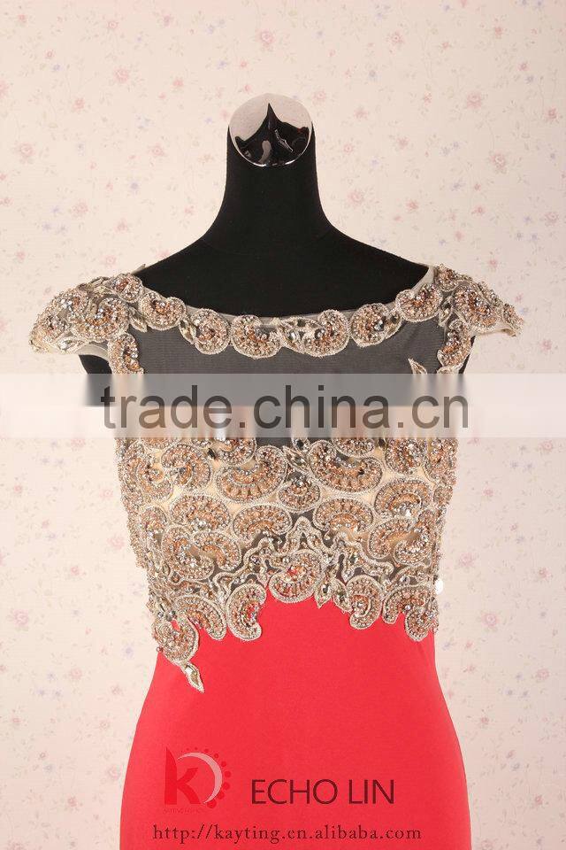 Sexy Elegant High Tall Beaded Cap Sleeve Navy Blue Long Evening Dress Alibaba China