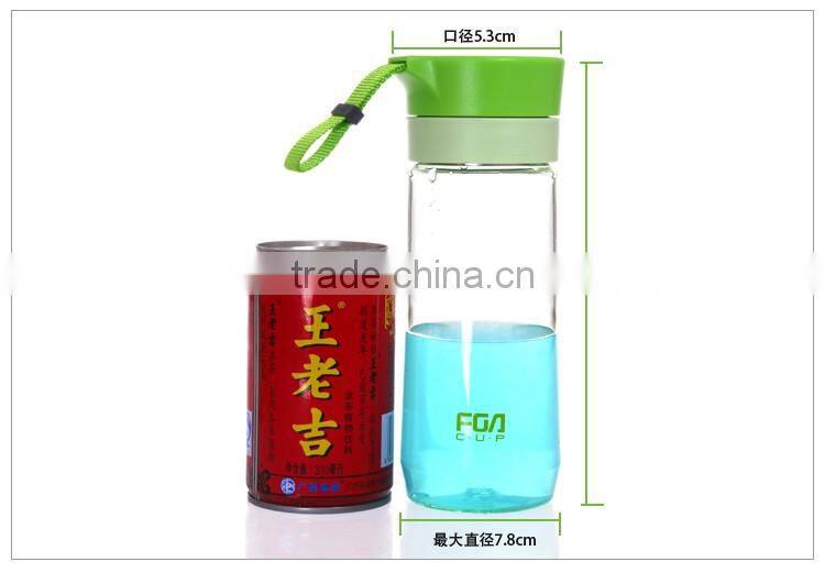 Space cup glass transparent lid filter plastic cup readily cup leak-proof wide mouth plastic water bottle