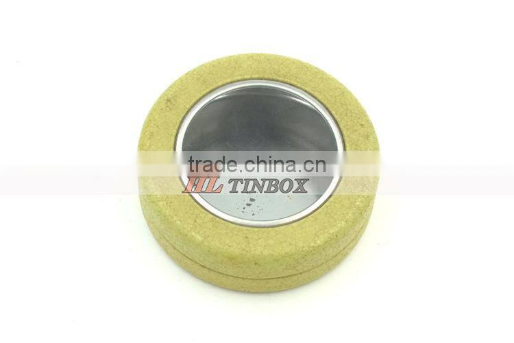 Round Tin Can with Clear PVC Pet Window
