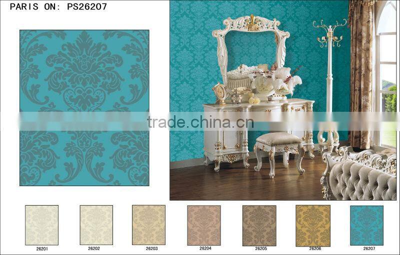 Soundproof sofa background vinyl wallpaper/washable pvc wallcovering/modern classical wallpaper
