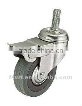 Industrial Gray PVC Stem Brake Caster