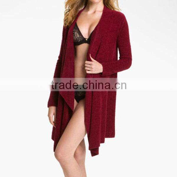 15STC6718 drape front bamboo knitted cardigan