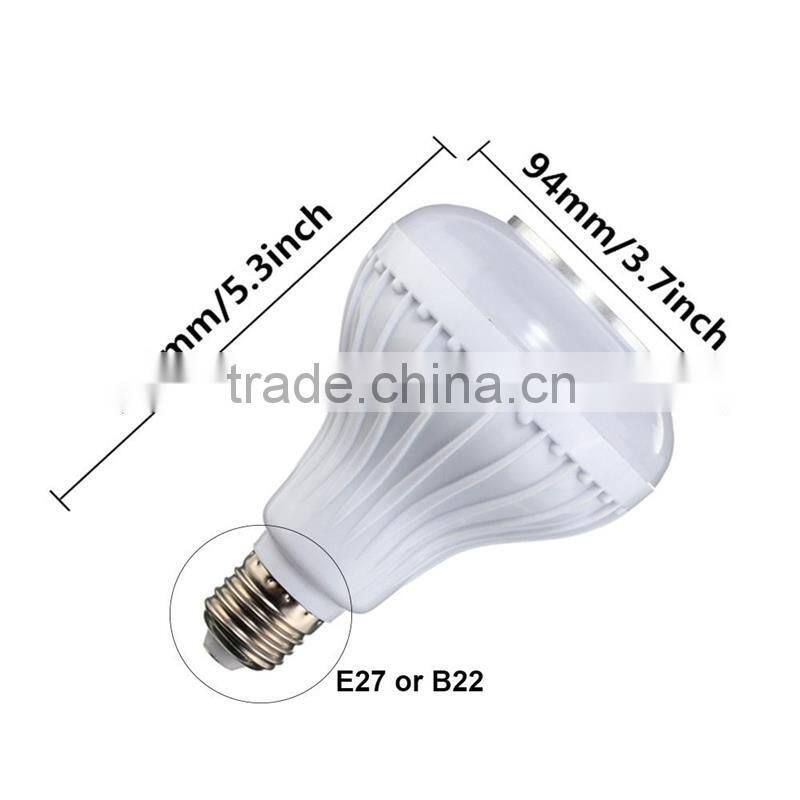 Wireless Bluetooth Speaker +12W RGB Bulb E27 LED Lamp 100-240V 110V 220V Smart Led Light Music Player Audio with Remote Control