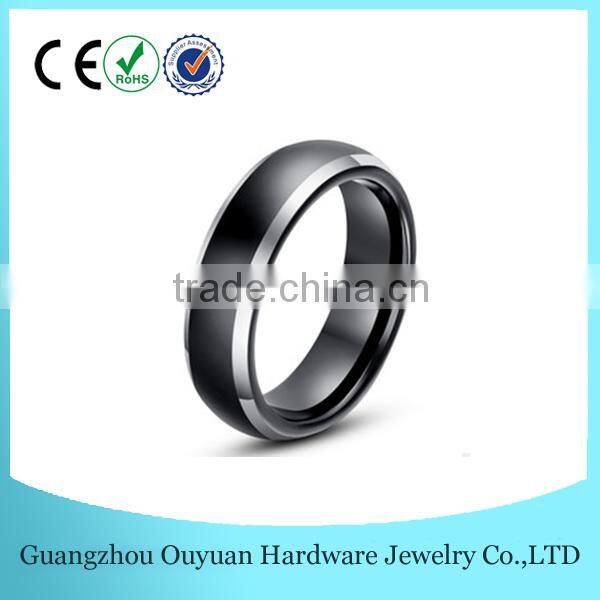 Dome Black Tungsten Ring, Tungsten Carbide Ring, Mens Tungsten Carbide Ring