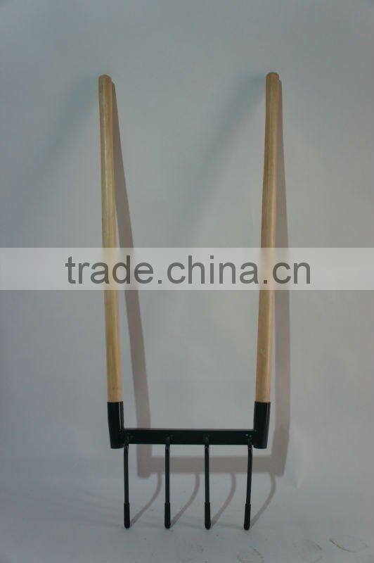 3 tine double handle fork