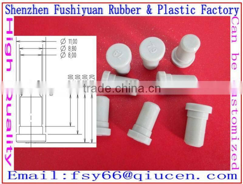 10 11 12mm medical grade food grade meet ISO ROHS SGS certification silicone rubber plugs stoppersbottle stopper for syringe