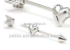 316L stainless steel spiral industrial barbell earrings piercing body jewelry