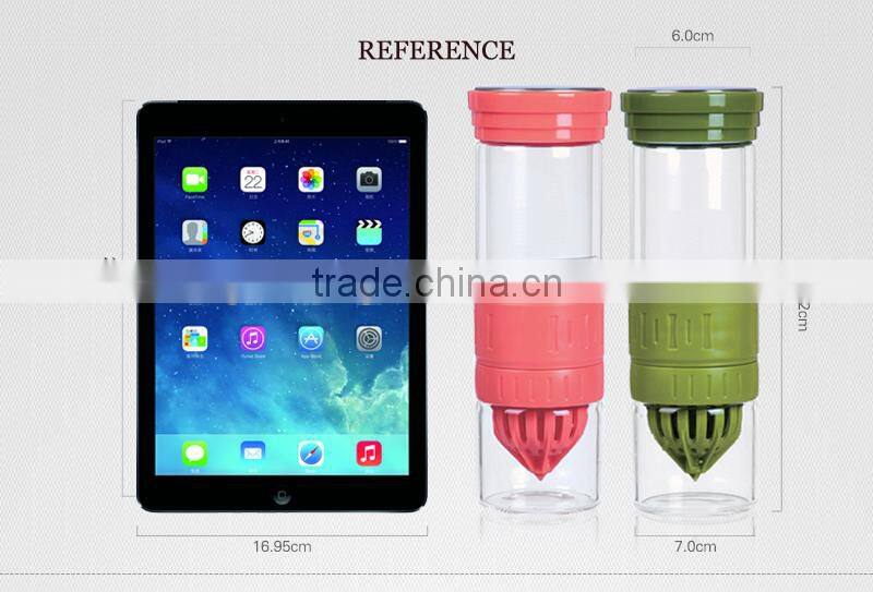 China handblown glassware pyrex glass fruit juice bottle OEM 500ml N6401