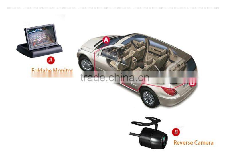 4.3 Inch Control TFT LCD Car Monitor Color Screen Car Rear View Monitor With 2 Video Input .
