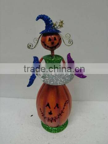 wrought Iron witch harvest pumpkin Halloween painted craft wholesale
