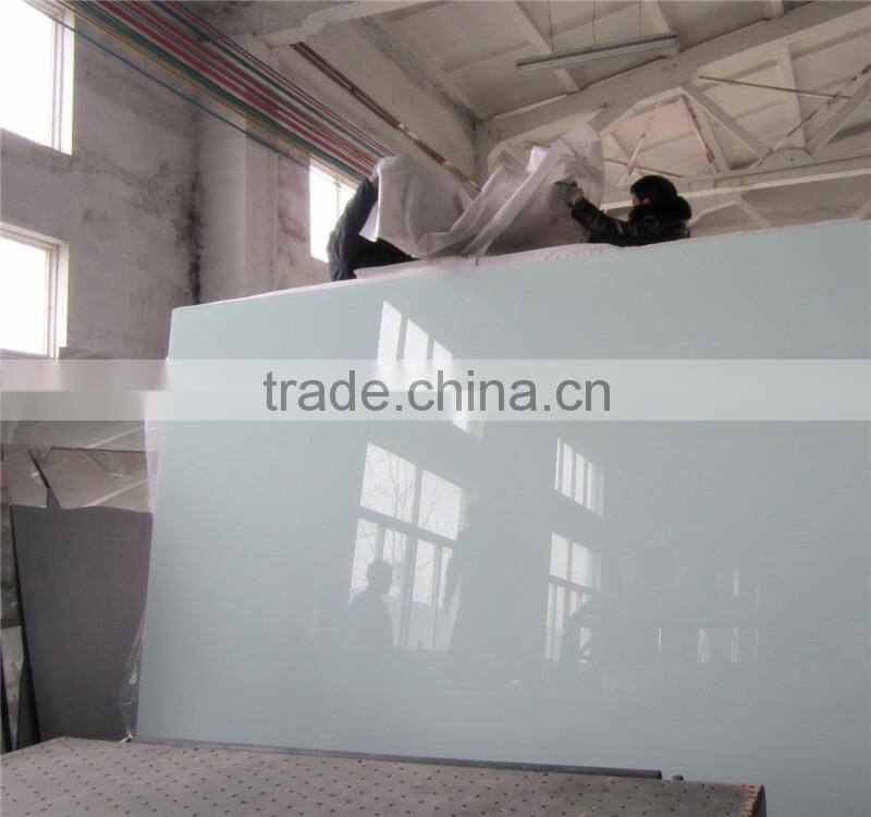 4mm 5mm double fenzi coated ultra clear white back painted glass