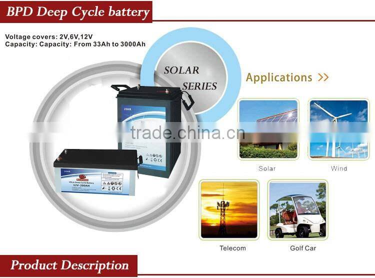 HIGH Capacity Acid Lead agm deep cycle battery 220ah solar battery 6 volt
