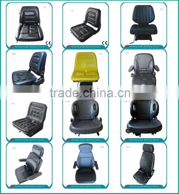 Electric forklift operator seat with foldable backrest