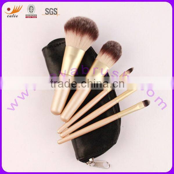 5pcs 100% Nylon Hair Wood Handle Mini/Gift Cosmetic Brush Set
