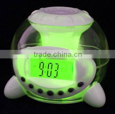 office&school promotional item gift 7 color light alarm clock with nature sound
