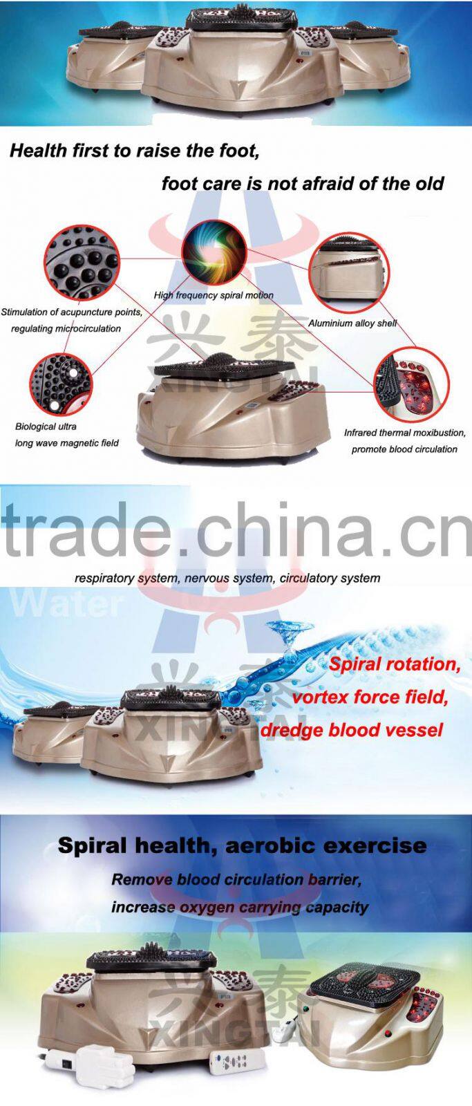 XT-8805-6 Mode Big Shiatsu Electric Electronic Roller Full Leg Infrared Vibrating Price Luxurious Blood Circulation Foot Massage