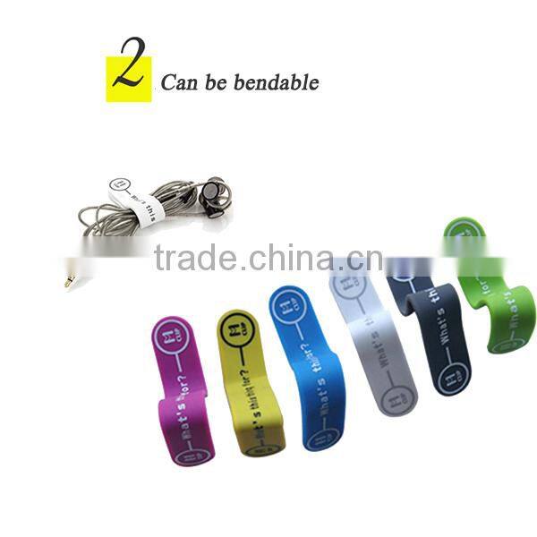 Creative design for multipurpose magnet clip band silicone magnet clip silicone earphone winder silicon magnet M-clip