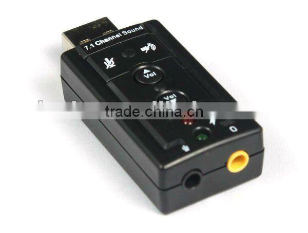 USB External 7.1 Channel Audio Device Sound Card Adapter For Laptop PC Computer