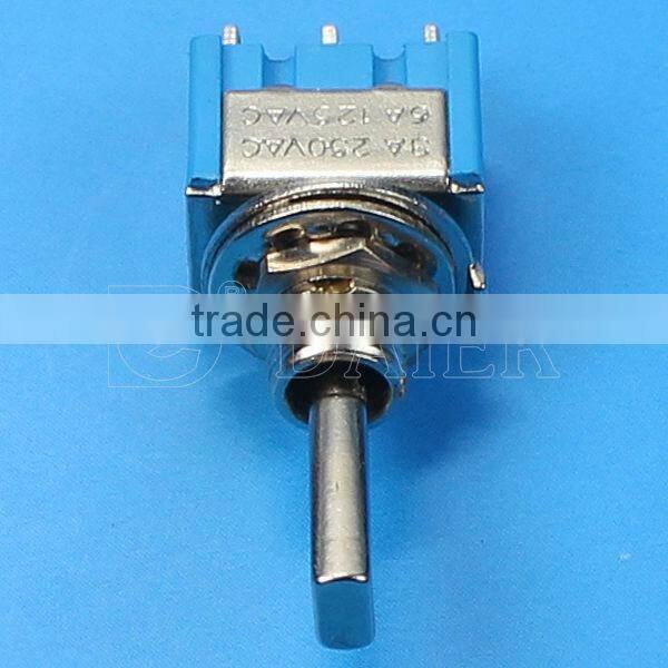 MTS-102-F1 ON-ON with metal flat handle 6 PIN toggle switch