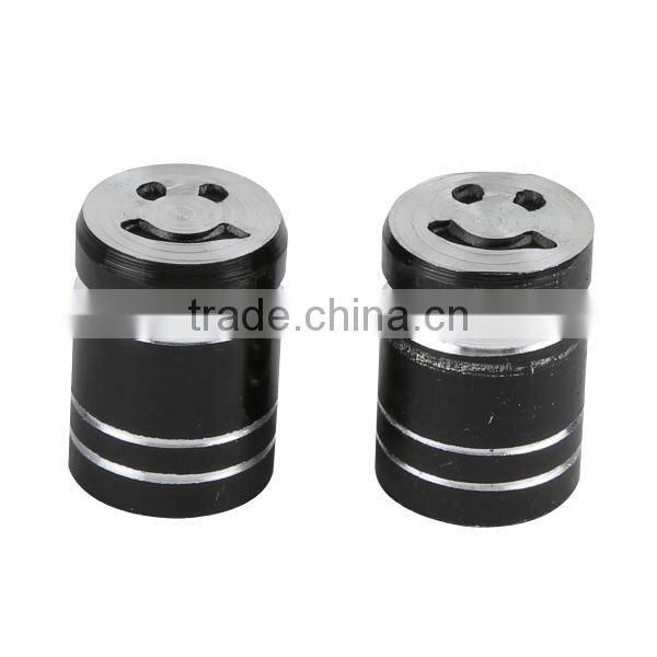 Universal Aluminum smile 2X smile black Motorcycle Tyre Tire Valve Stem Caps NEW