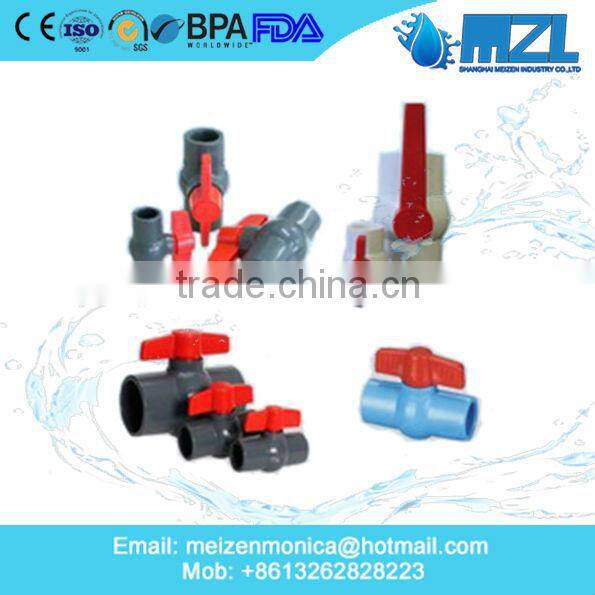 2015 MZL new product PVC ball valve, PVC pipe fittings with good quality popular in British