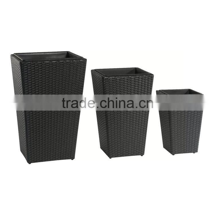 Set of 3 home garden rattan woven stackable onion planter for sale