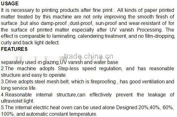 Sheet Fed UV Varnishing Glazing Machine Large Size