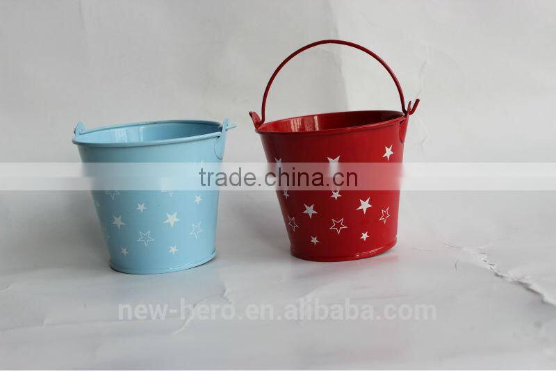 christmas metal bucket